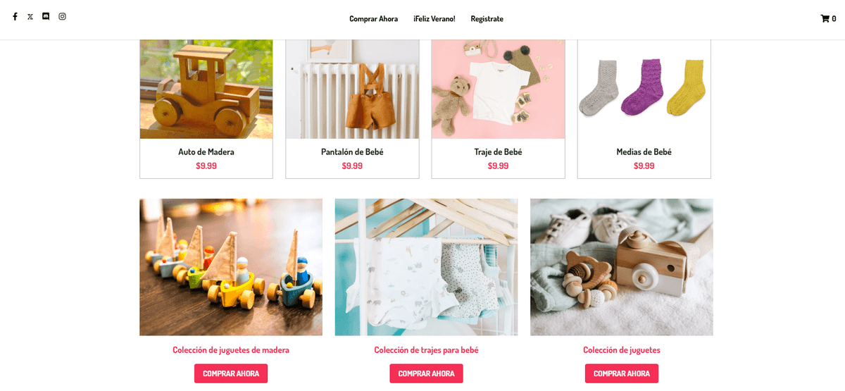 Plantilla de tienda online Peggi de Strikingly