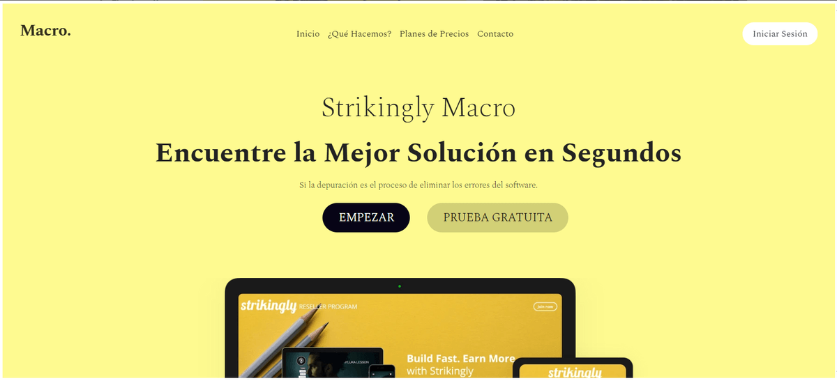 Plantillas de macros de Strikingly