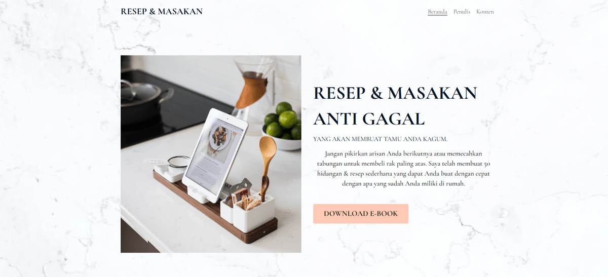 Templat Masakan & Resep dari Strikingly