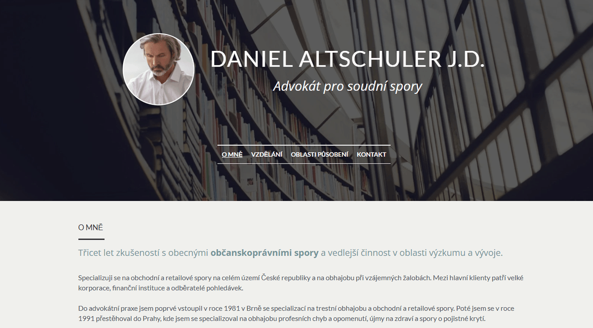 Životopis webu z šablony Coffee