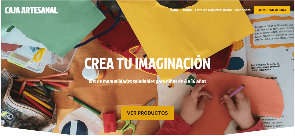 Plantilla CraftBox de Strikingly