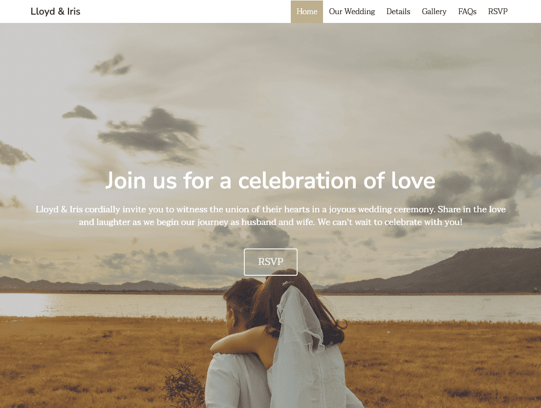 Template Website Lloyd & Iris dari Strikenly
