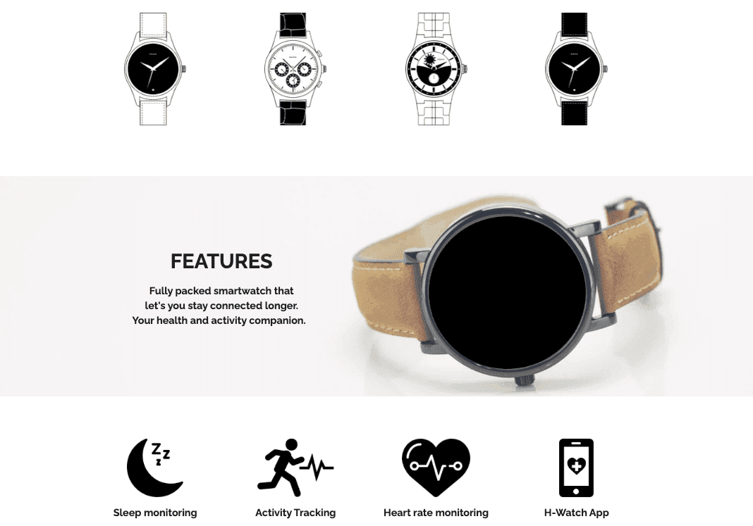 Página de destino de Strikingly: Plantilla de Health Watch de Strikingly