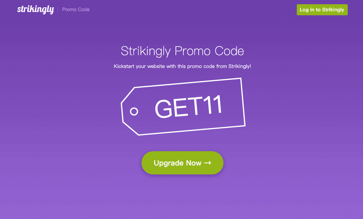 Código Promocional de Strikingly