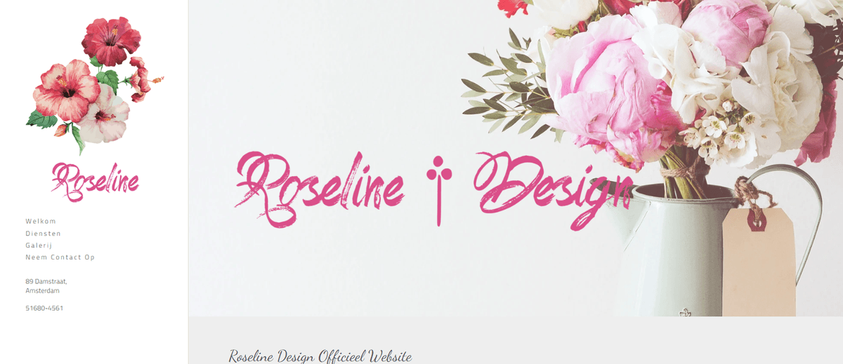 Roseline-sjabloon van Strikingly