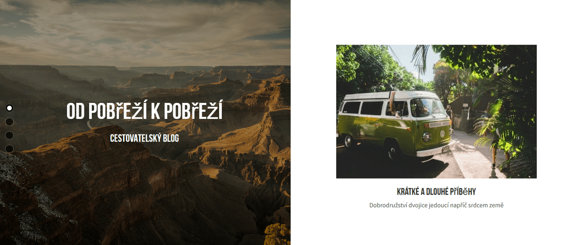 Šablona blogu Perspective od Strikingly