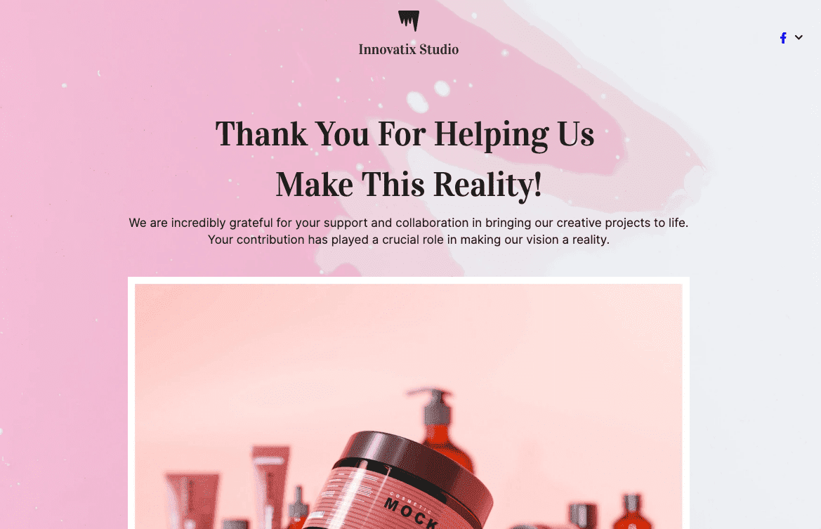 Plantilla Innovatix Studio de Strikingly