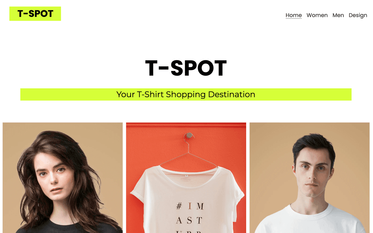 Șablon T-Spot de la Strikingly