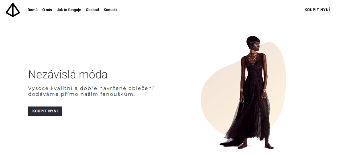 Šablona online butiku Glow od Strikingly