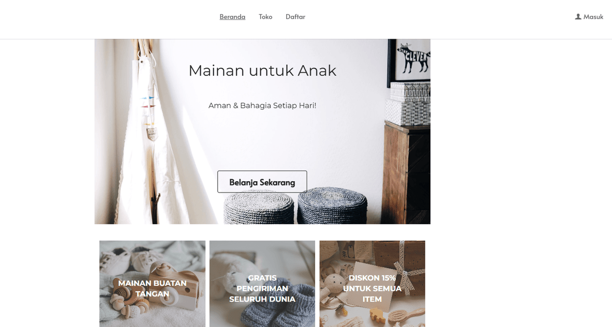 Templat Mainan Kecil dari Strikerly