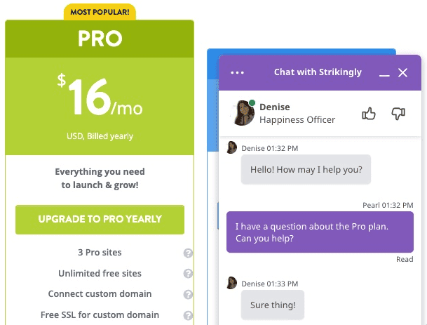 LiveChat yang Mencolok di Halaman Harga