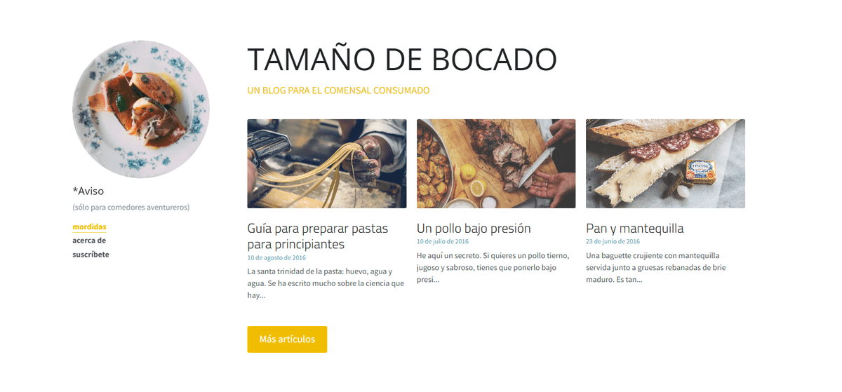 Plantilla de blog de diseño limpio