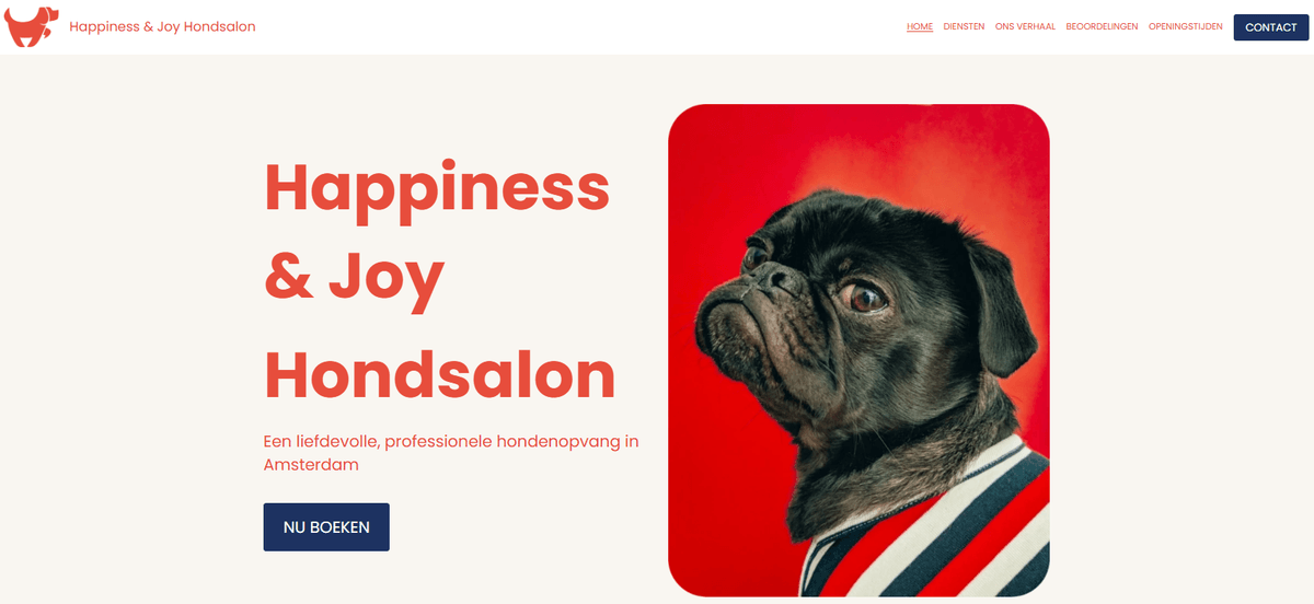 Happy Dog Salon Template van Strikingly