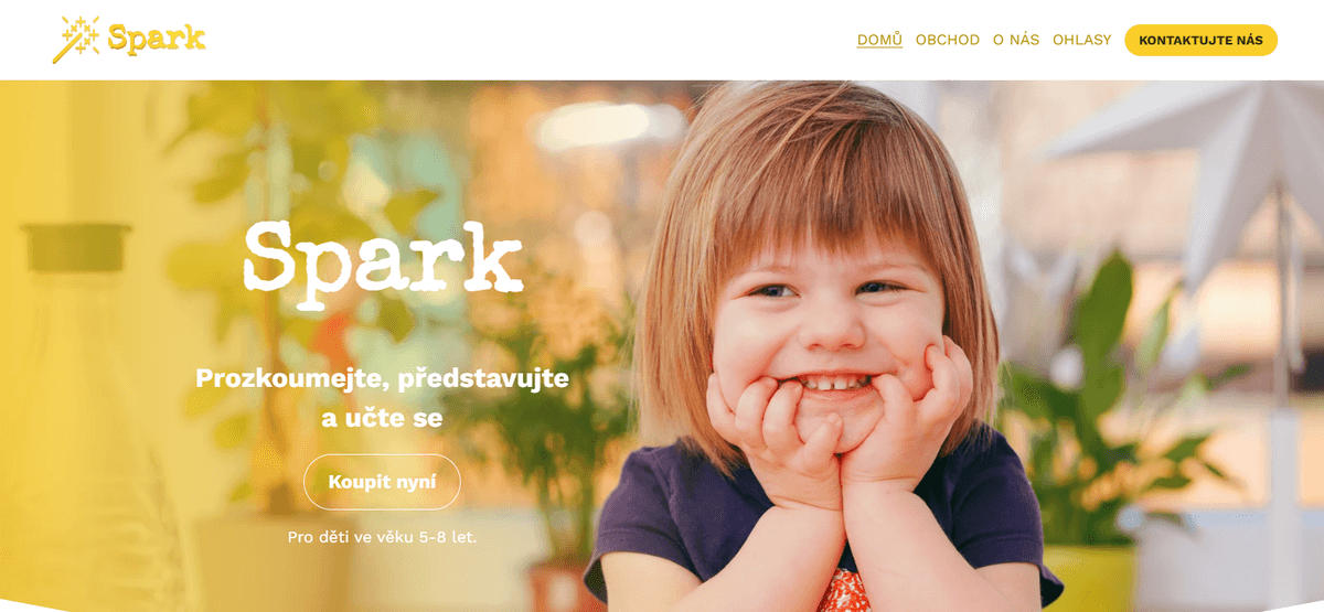 Šablona Spark od Strikingly