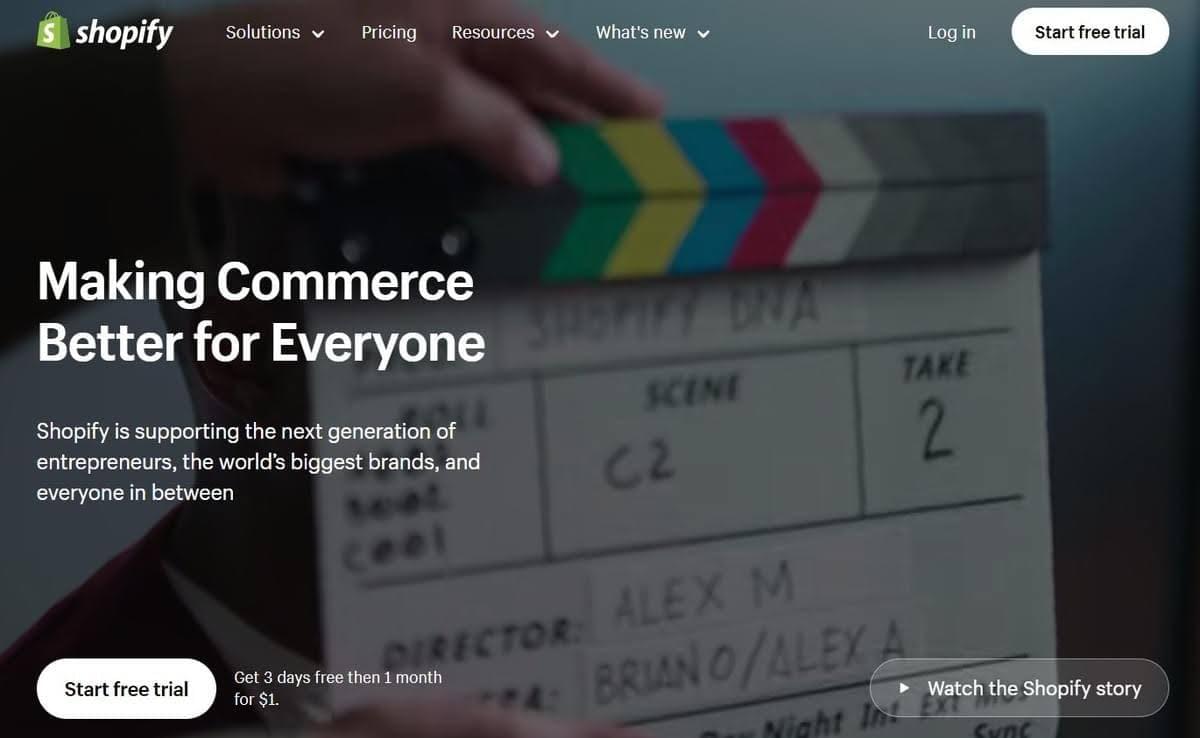 Sitio web de Shopify