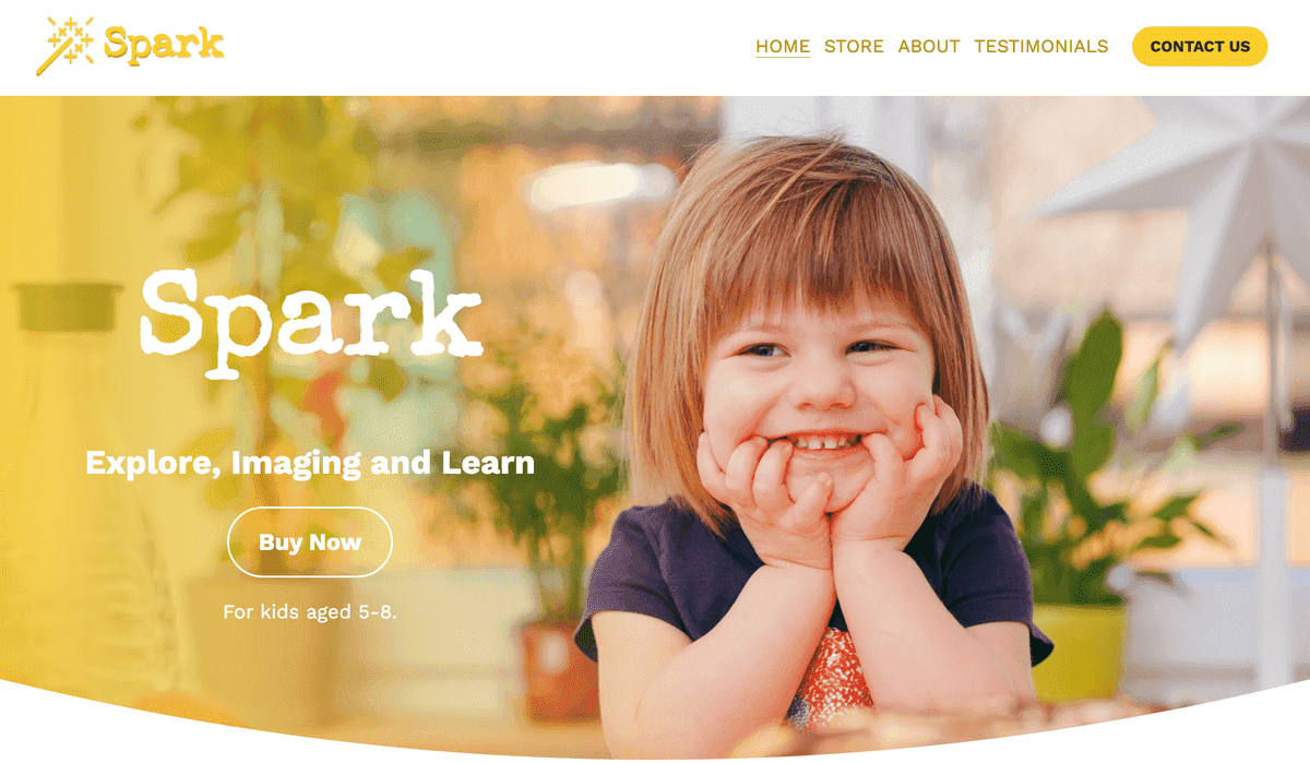 Plantilla Spark de Strikingly