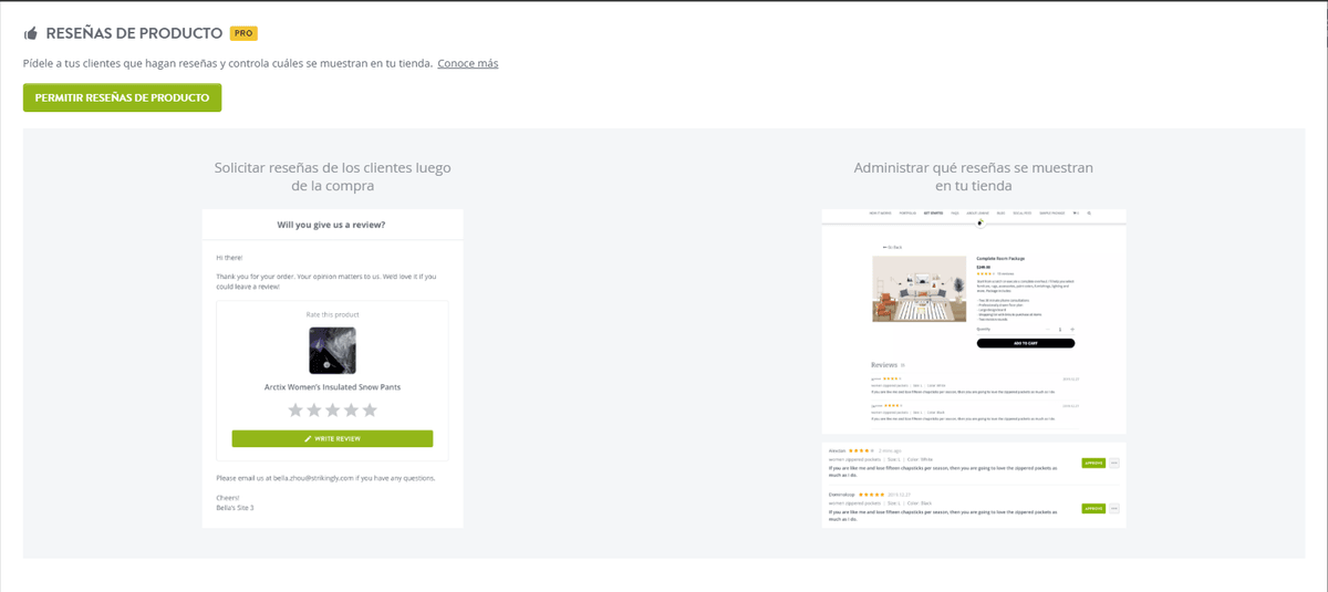 Reseñas de productos de Strikingly