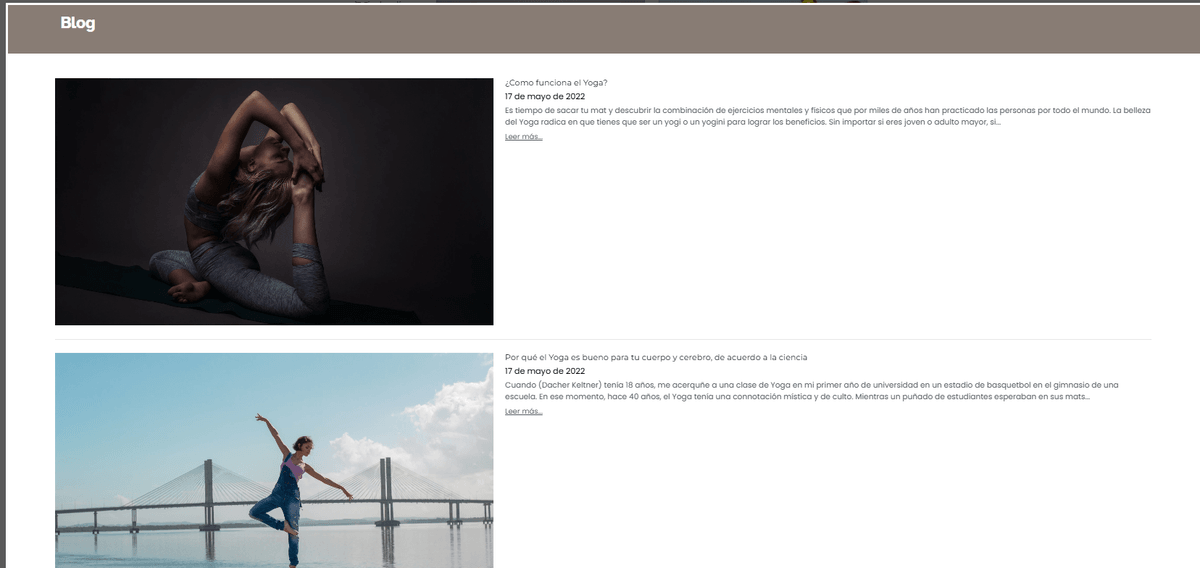 Plantilla de yoga de Strikingly