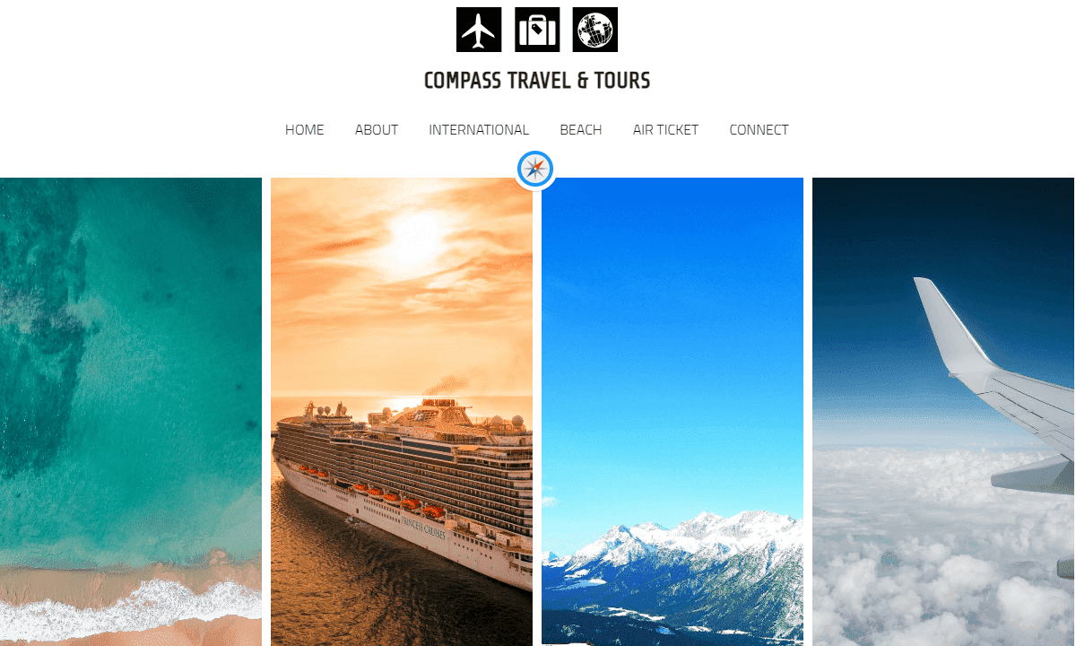 Plantilla Compass de Strikingly