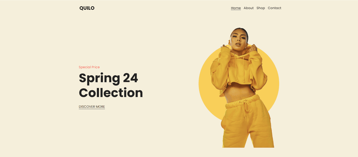 Plantilla Quilo de Strikingly