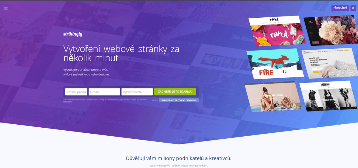 Pozoruhodně vstupní stránka