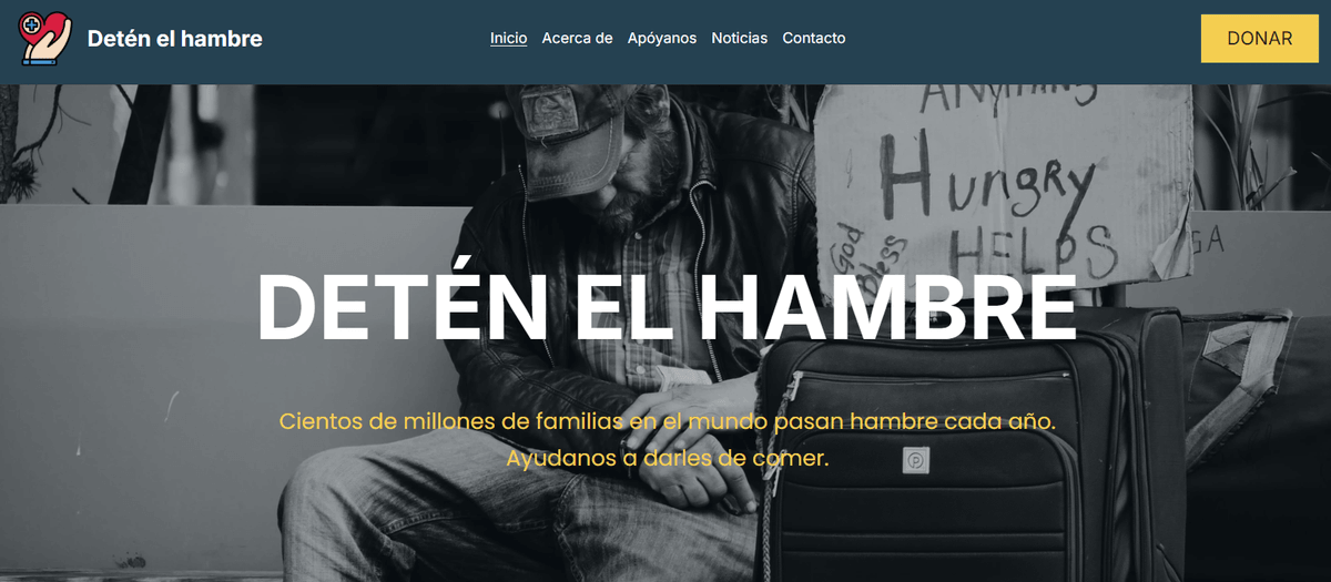 Plantilla para detener el hambre de Strikingly