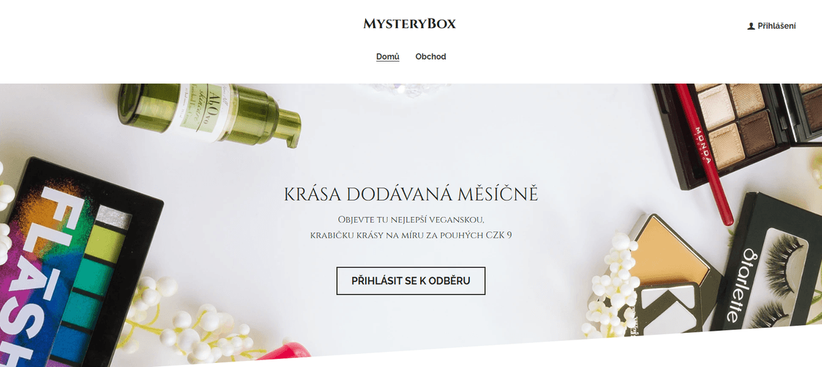 Šablona MysteryBox od Strikingly