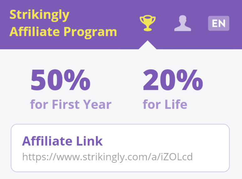 Programme d'affiliation Strikingly