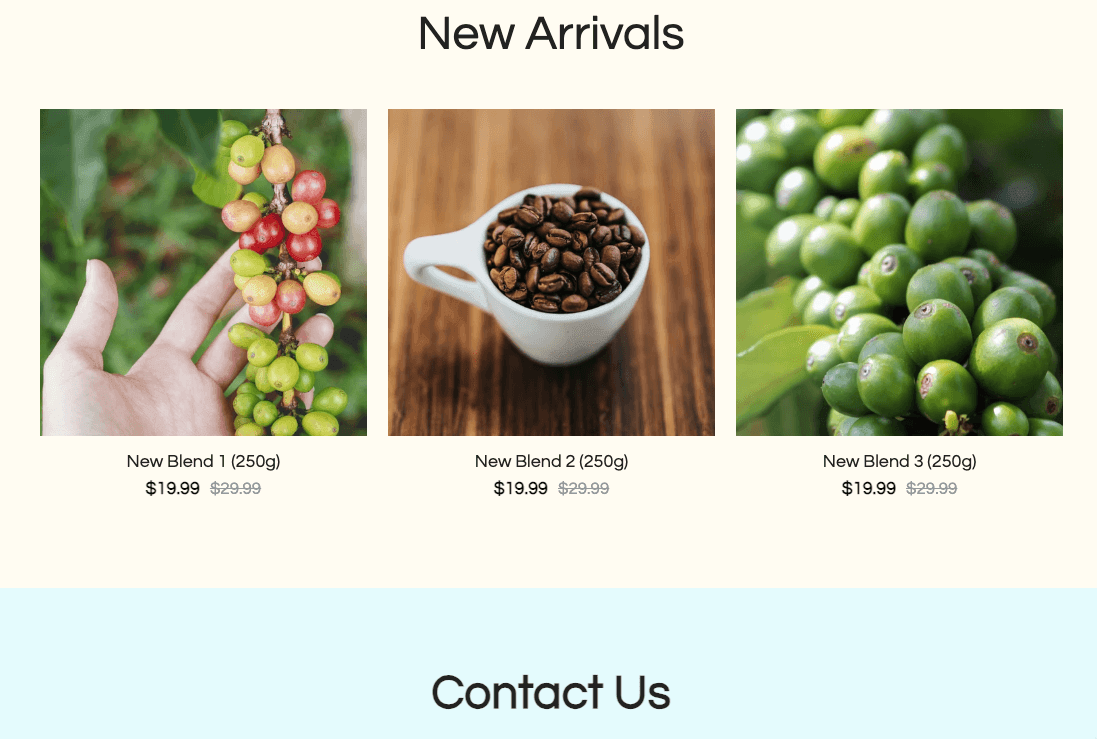 Șablon de magazin online CosmoBrew de la Strikingly
