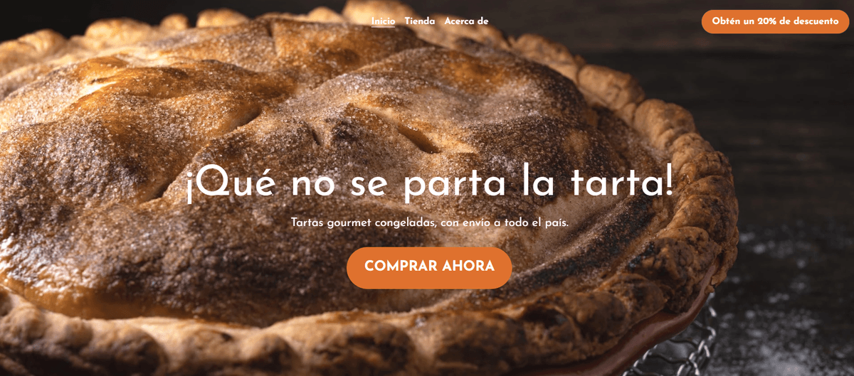 Plantilla "Pie todo el tiempo" de Strikingly