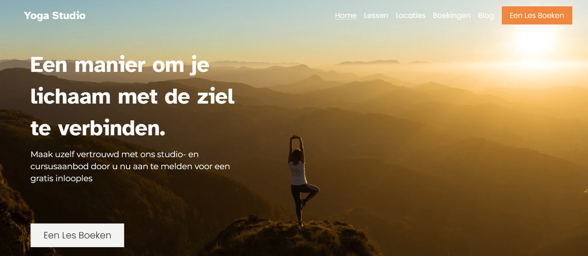 Yoga-sjabloon van Strikingly