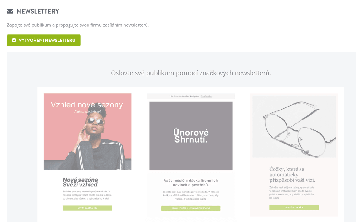 Pozoruhodně funkce newsletteru