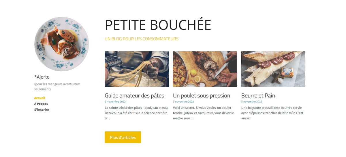 Modèle de blog épuré