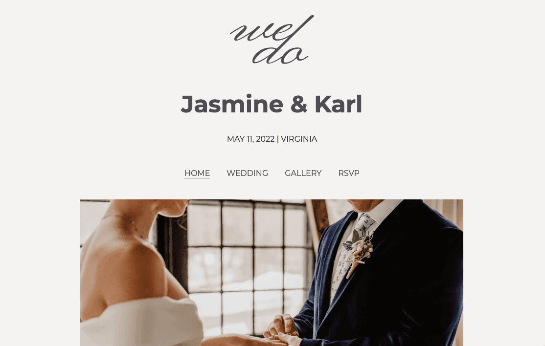 Templat Pernikahan Jasmine & Karl dari Strikenly