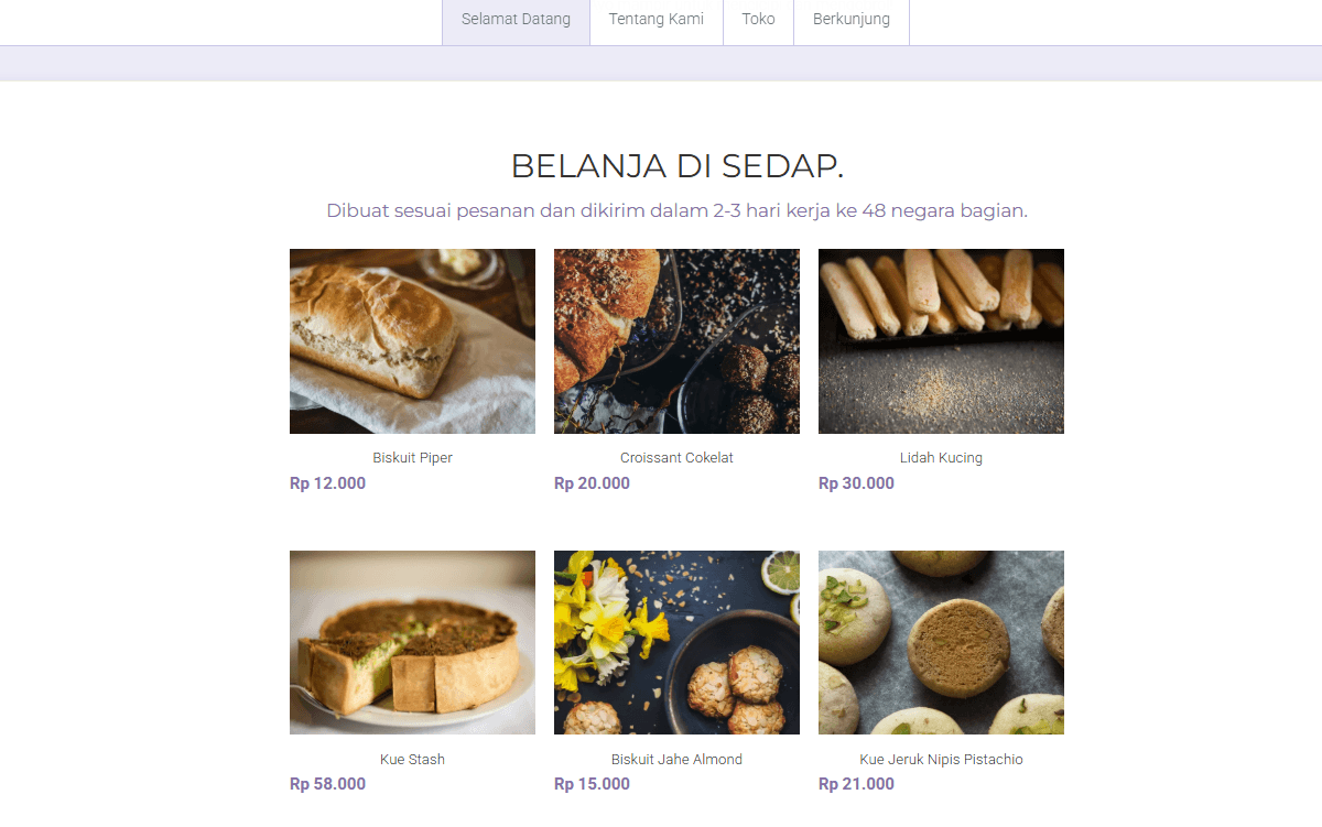 Template Toko Minimalis dari Strikely