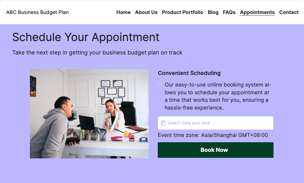 Situs Web Rencana Anggaran Bisnis