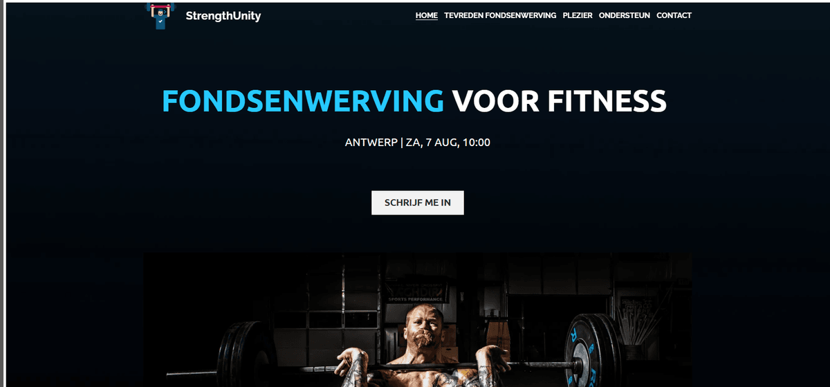 Strength Unity Fitness Marketing Template van Strikingly