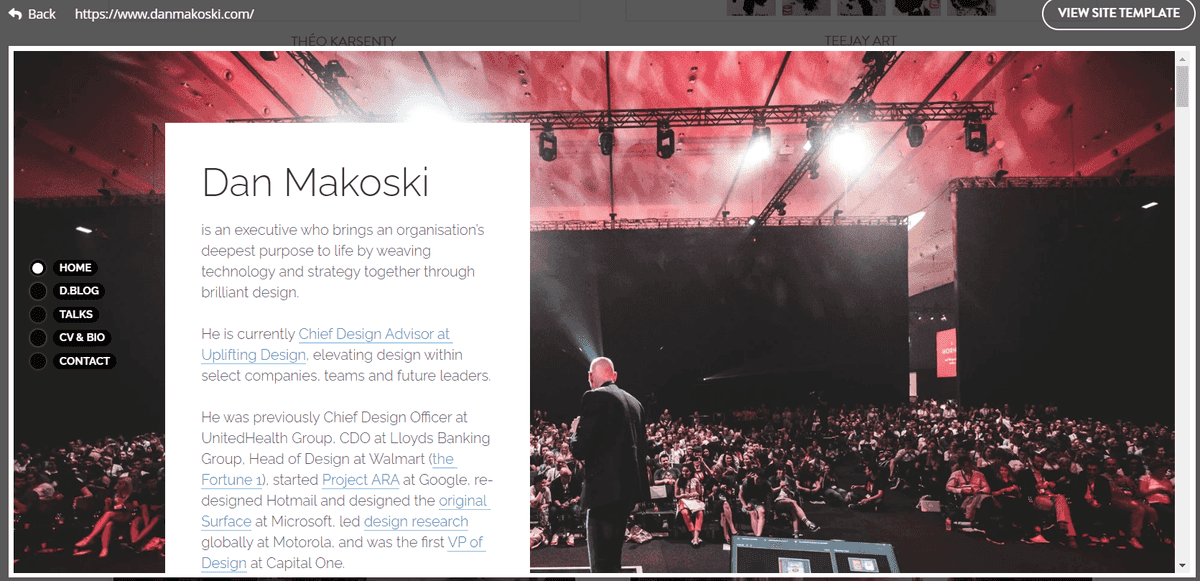 Sitio web de Dan Makoski