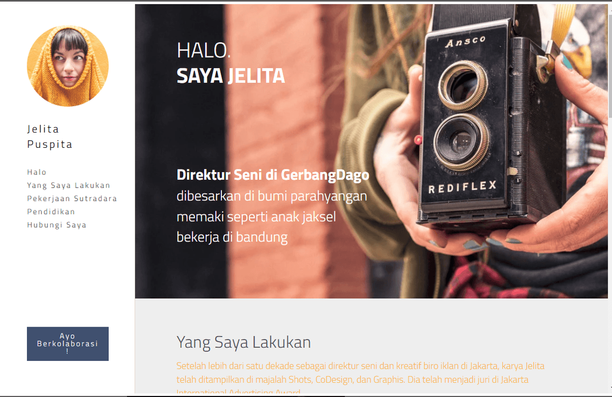 Template Portofolio Pembuatan Film yang Ramping dari Strikingly