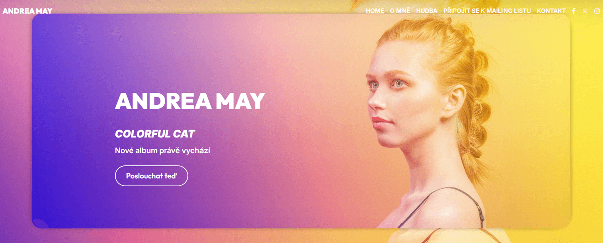 Šablona Andrea od Strikingly