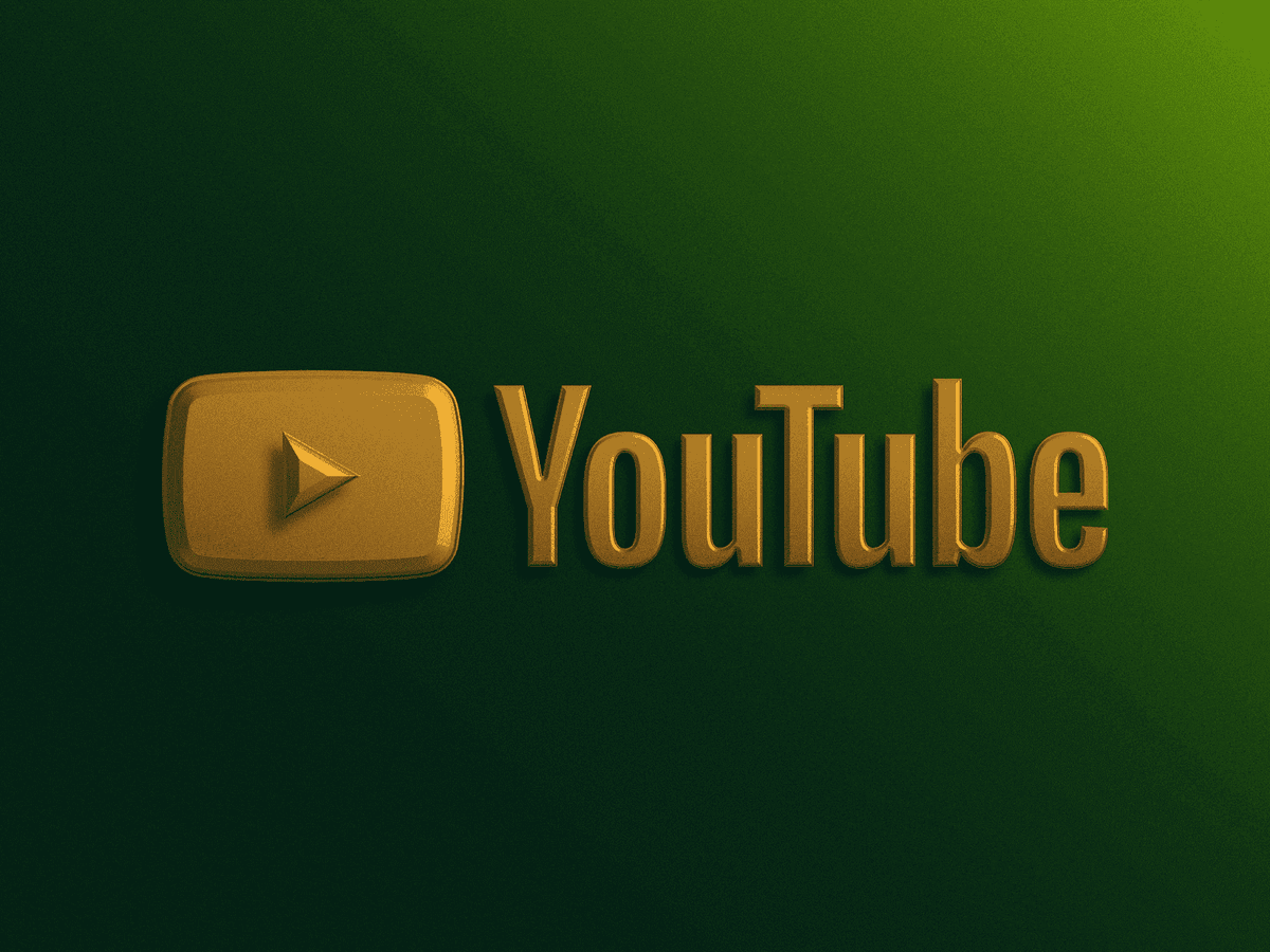 Logotipo dorado de YouTube