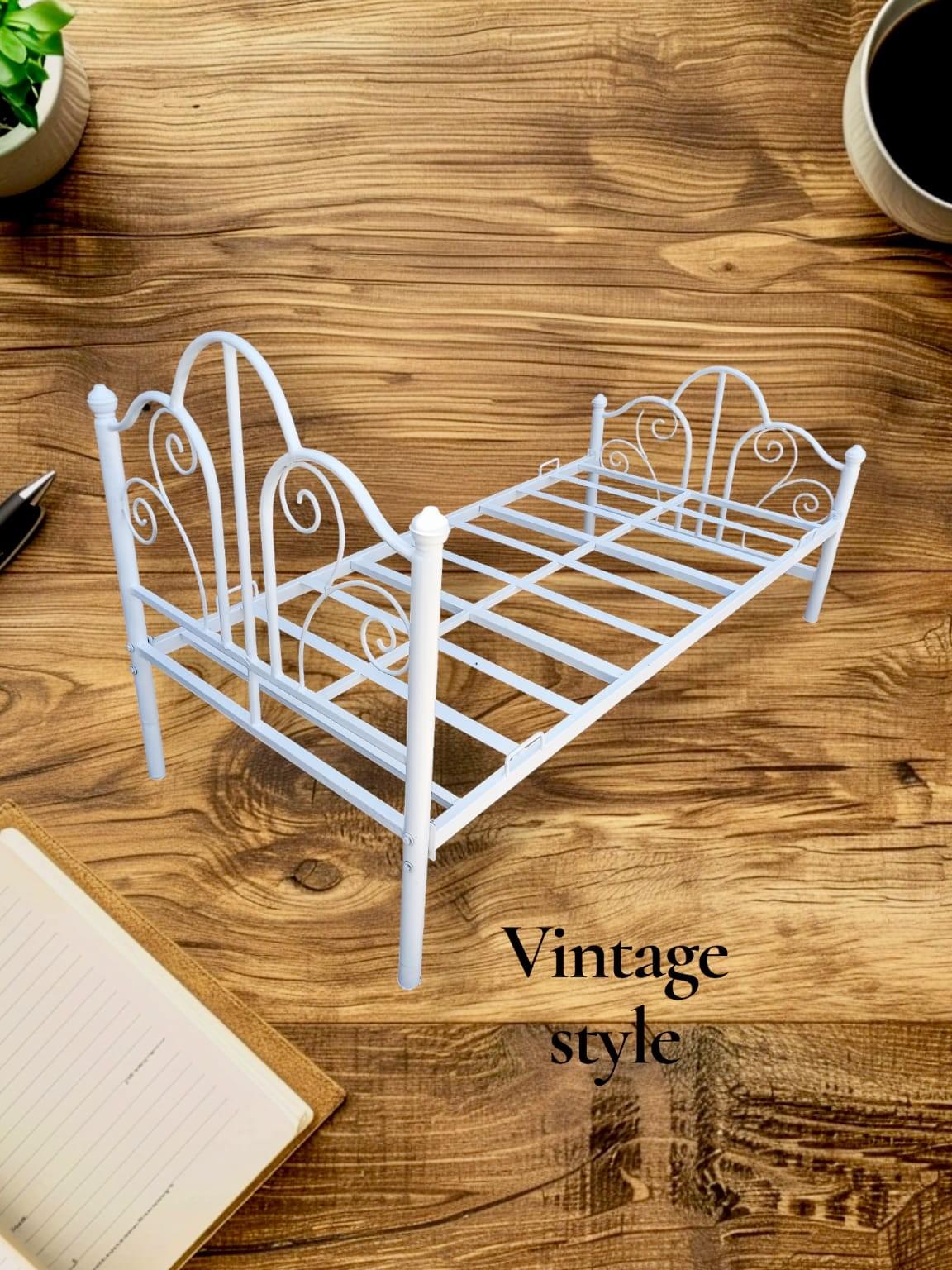 Vintage flowered mountain metal bed frame 