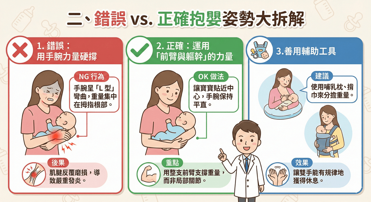 錯誤和正確抱小孩姿勢圖解