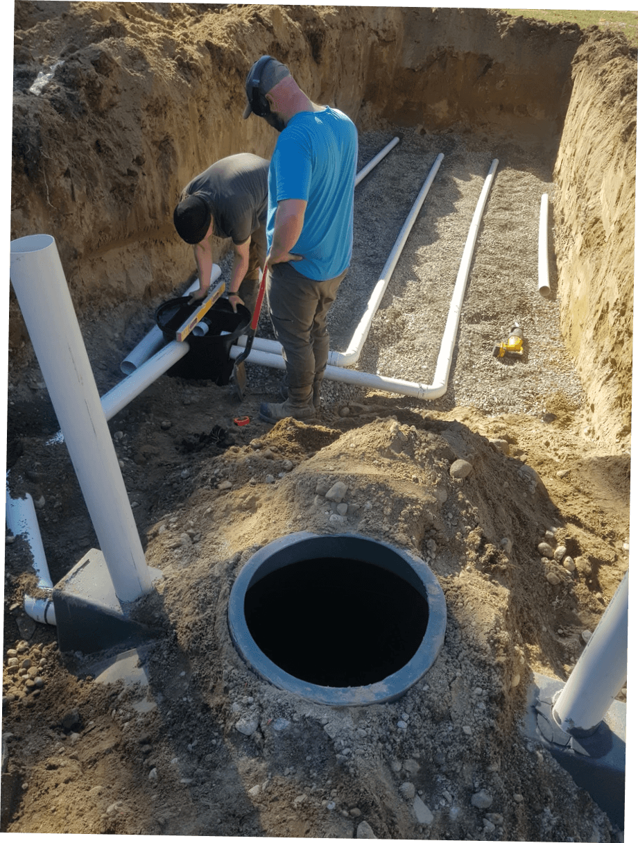 drain field installation in progress