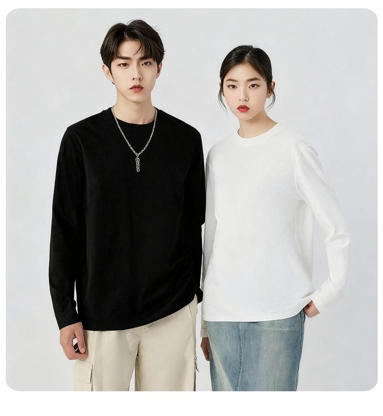 純棉圓領打底長袖T恤