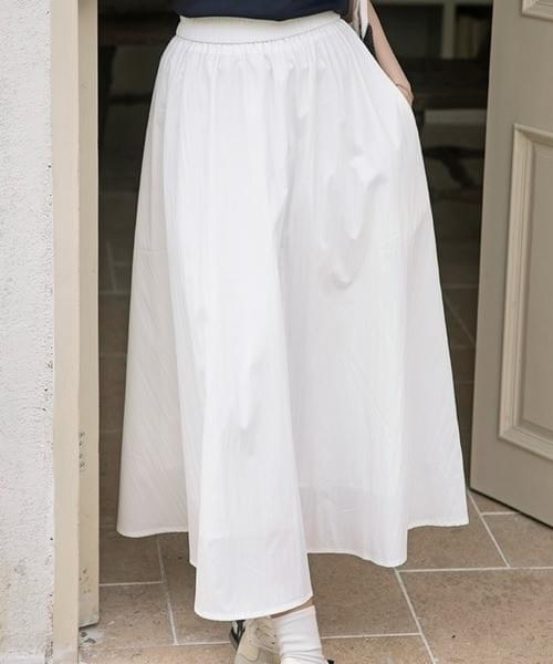 【2色展開】ナイロンストレッチウエストAラインスカート