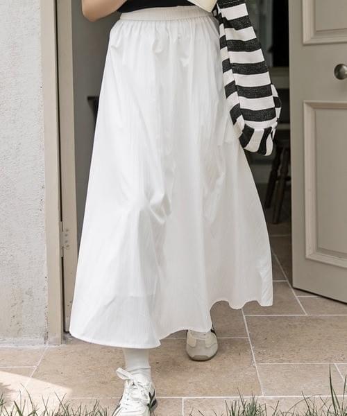 【2色展開】ナイロンストレッチウエストAラインスカート