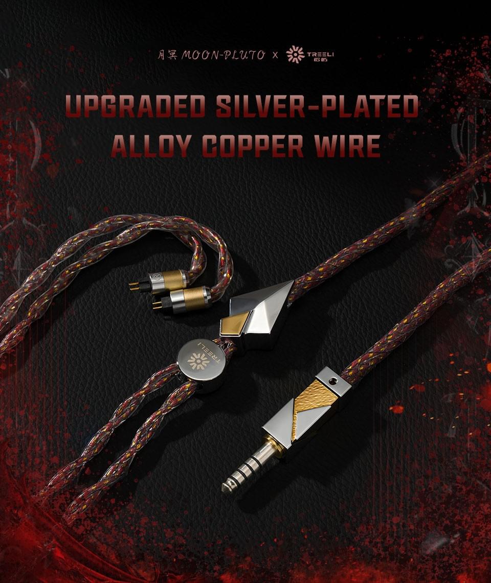CVJ MOON Pluto Earphones Cable OFC Silver Plating and Gold Plating 4.4mm 0.78mm 2Pin Upgrade Cable