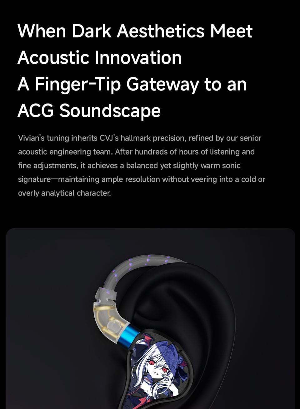 CVJ Vivian In Ear Earphones10mm Dynamic Driver suitable for Music and Gaming 0.78mm Detachable Cable