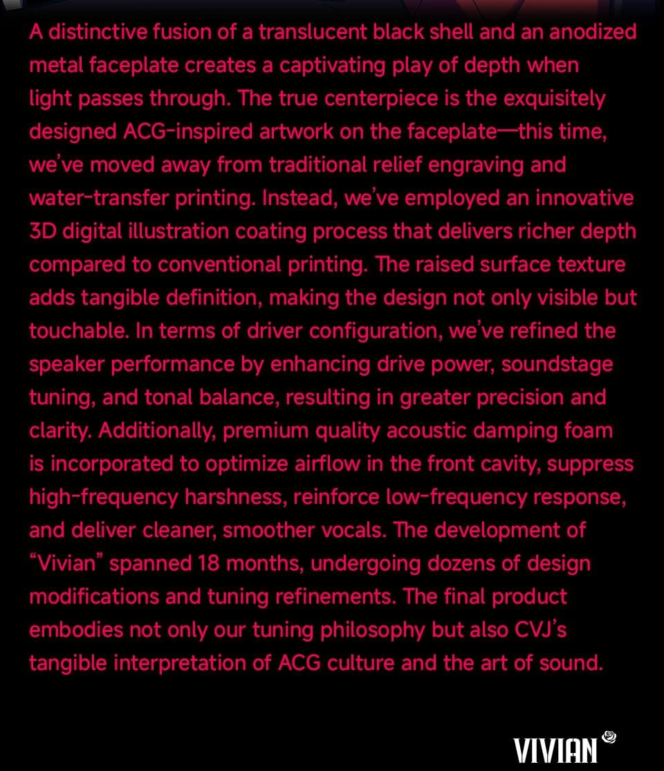 CVJ Vivian In Ear Earphones10mm Dynamic Driver suitable for Music and Gaming 0.78mm Detachable Cable